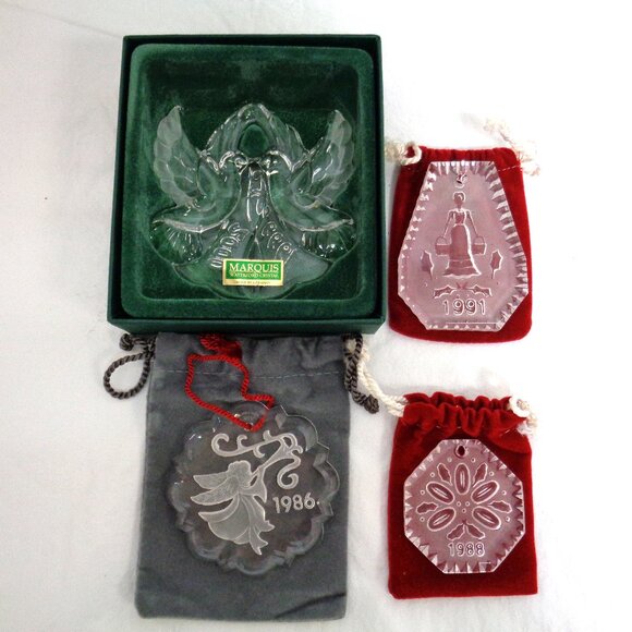 Waterford Crystal Christmas Ornament Lot of 4 Limited Edition - Picture 1 of 6